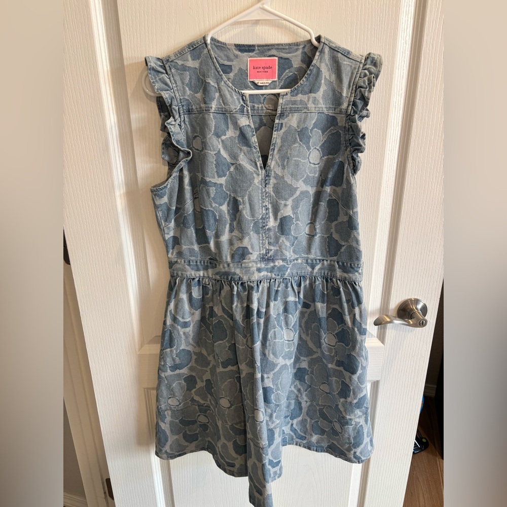 Kate Spade Denim Blue Floral Dress Size 10